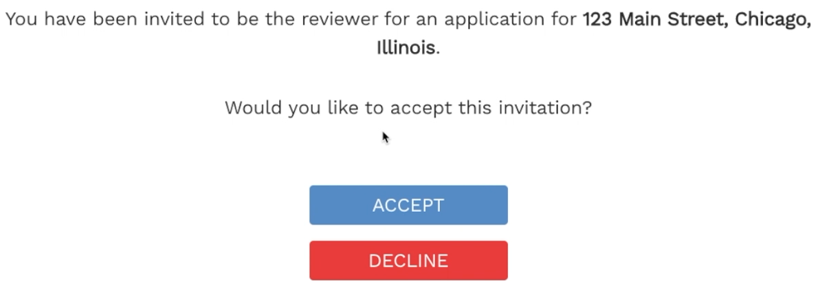 A user signed into Rental Beast being asked to accept the change reviewer invitation